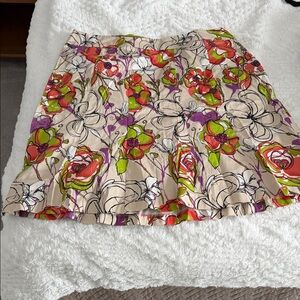 Lane Bryant Multicolor Floral A-Line Skirt